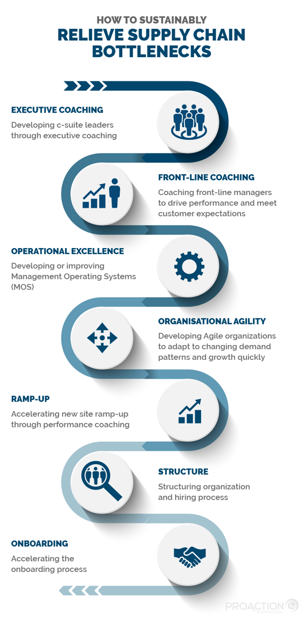 Infographics - How to sustainably relieve supply chain bottlenecks by Proaction International