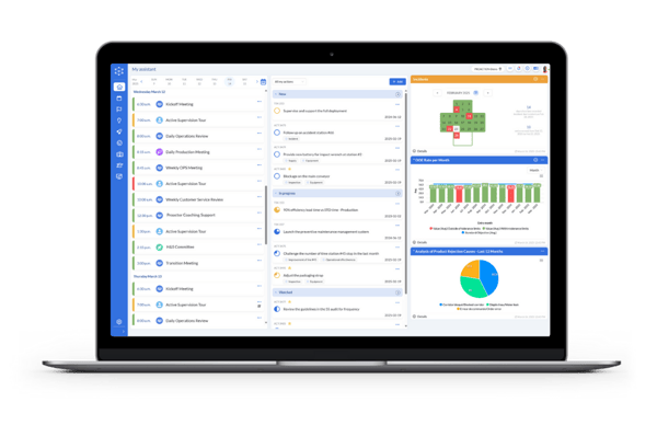 View of the agenda in the UTrakk software, in a laptop