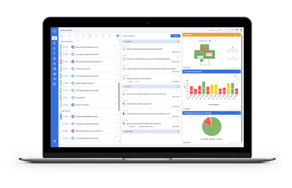 Vue de l'agenda dans le logiciel UTrakk, dans un portable